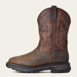 Ariat Big Rig Waterproof Wide Square Toe Work Boot in Dark Brown, side view
