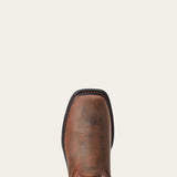 Ariat Big Rig Waterproof Wide Square Toe Work Boot in Dark Brown, toe view