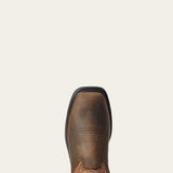 Ariat Big Rig Waterproof Wide Square Toe Composite Toe Work Boot in Dark Brown, toe view