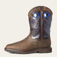 Ariat Groundwork Waterproof Wide Square Toe Steel Toe Work Boot in Dark Brown, side view