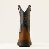 Ariat WorkHog CSA Waterproof Wide Square Toe Metguard Composite Toe Work Boot in Dark Copper, heel view