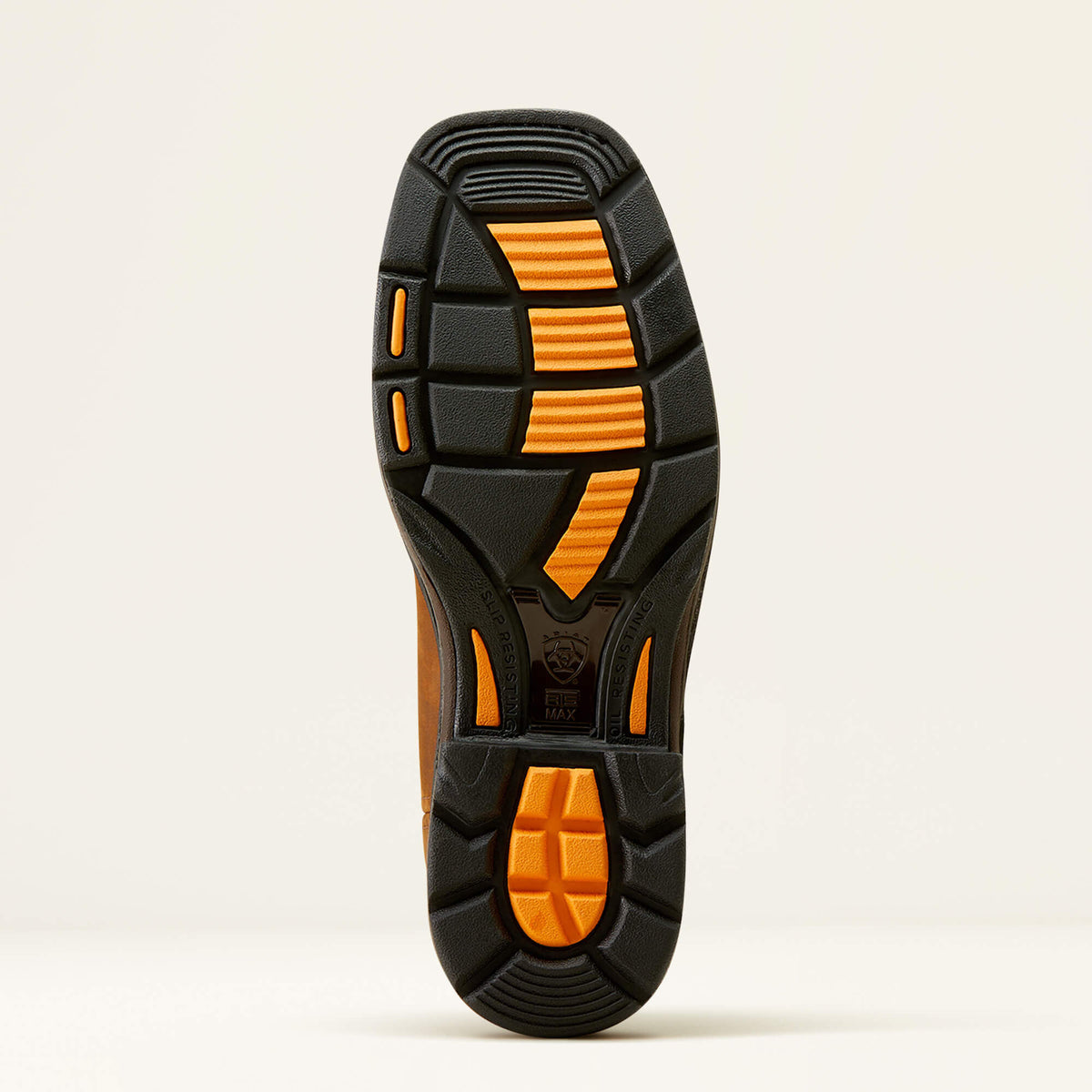 Ariat WorkHog CSA Waterproof Wide Square Toe Metguard Composite Toe Work Boot in Dark Copper, sole view