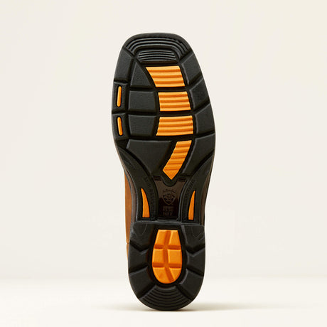Ariat WorkHog CSA Waterproof Wide Square Toe Metguard Composite Toe Work Boot in Dark Copper, sole view