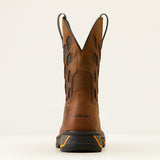 Ariat Big Rig Tread VentTEK Wide Square Toe  Work Boot in Earth, heel view
