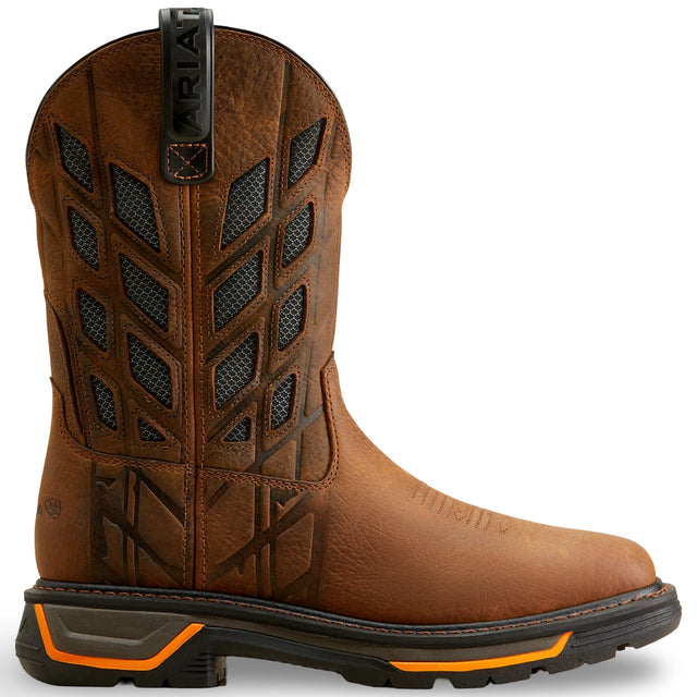 Ariat Big Rig Tread VentTEK Wide Square Toe  Work Boot in Earth, side view