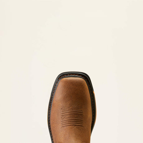 Ariat Big Rig Tread VentTEK Wide Square Toe  Work Boot in Earth, toe view