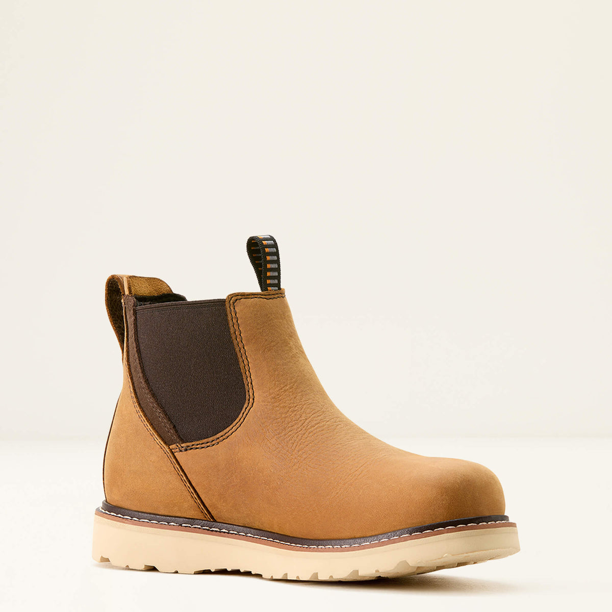 Ariat Rebar Wedge Chelsea Waterproof Work Boot in Antique Brown, medial view