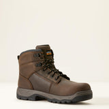 Ariat Turbo Duratread 6" Waterproof Carbon Toe Work Boot in Dark Brown, medial view