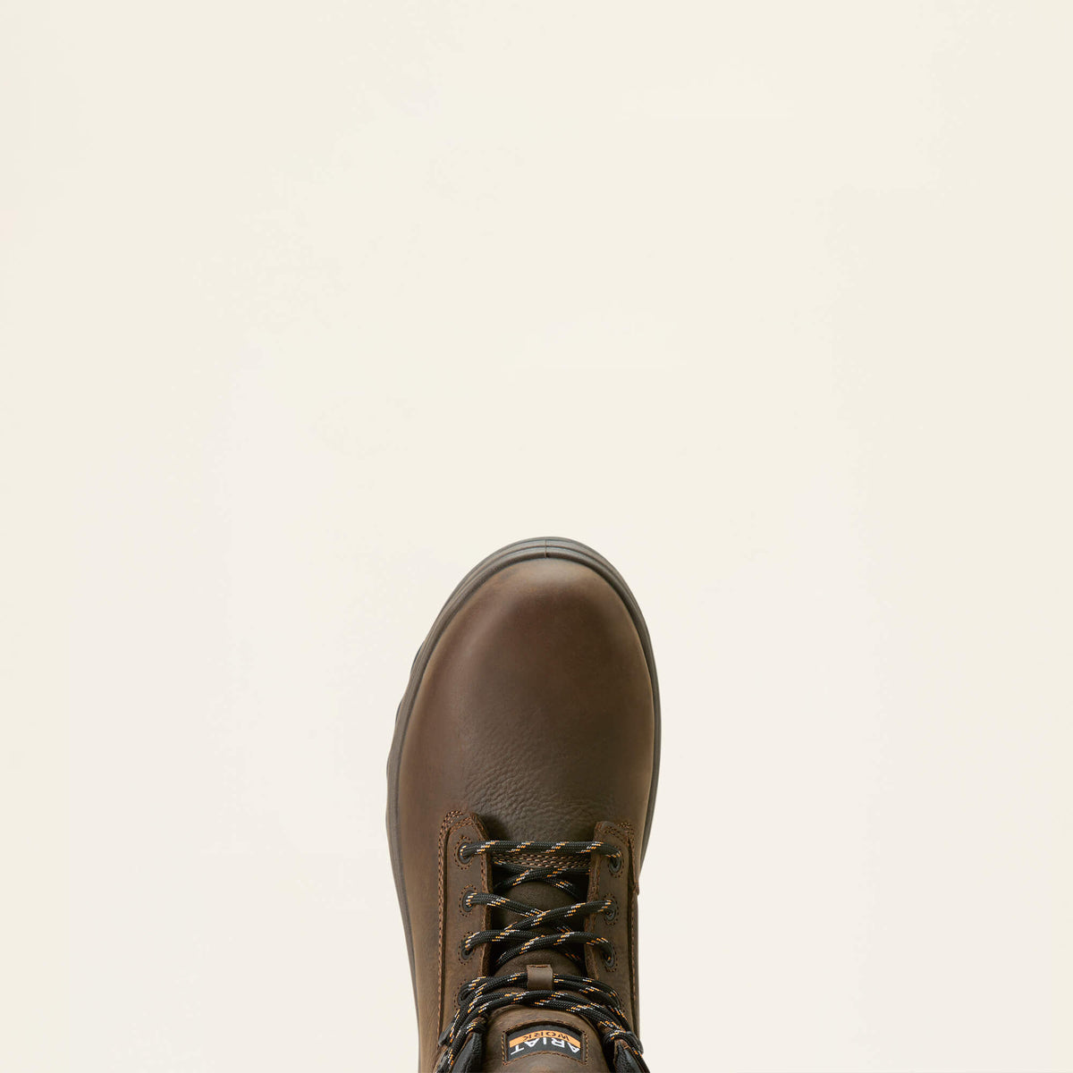 Ariat Turbo Duratread 6" Waterproof Carbon Toe Work Boot in Dark Brown, toe view