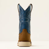 Ariat Activator Waterproof Wide Square Toe  Work Boot in Dusted Brown, heel view