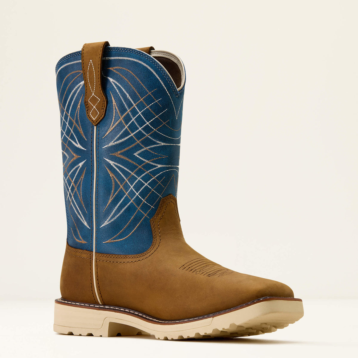 Ariat Activator Waterproof Wide Square Toe  Work Boot in Dusted Brown, medial view