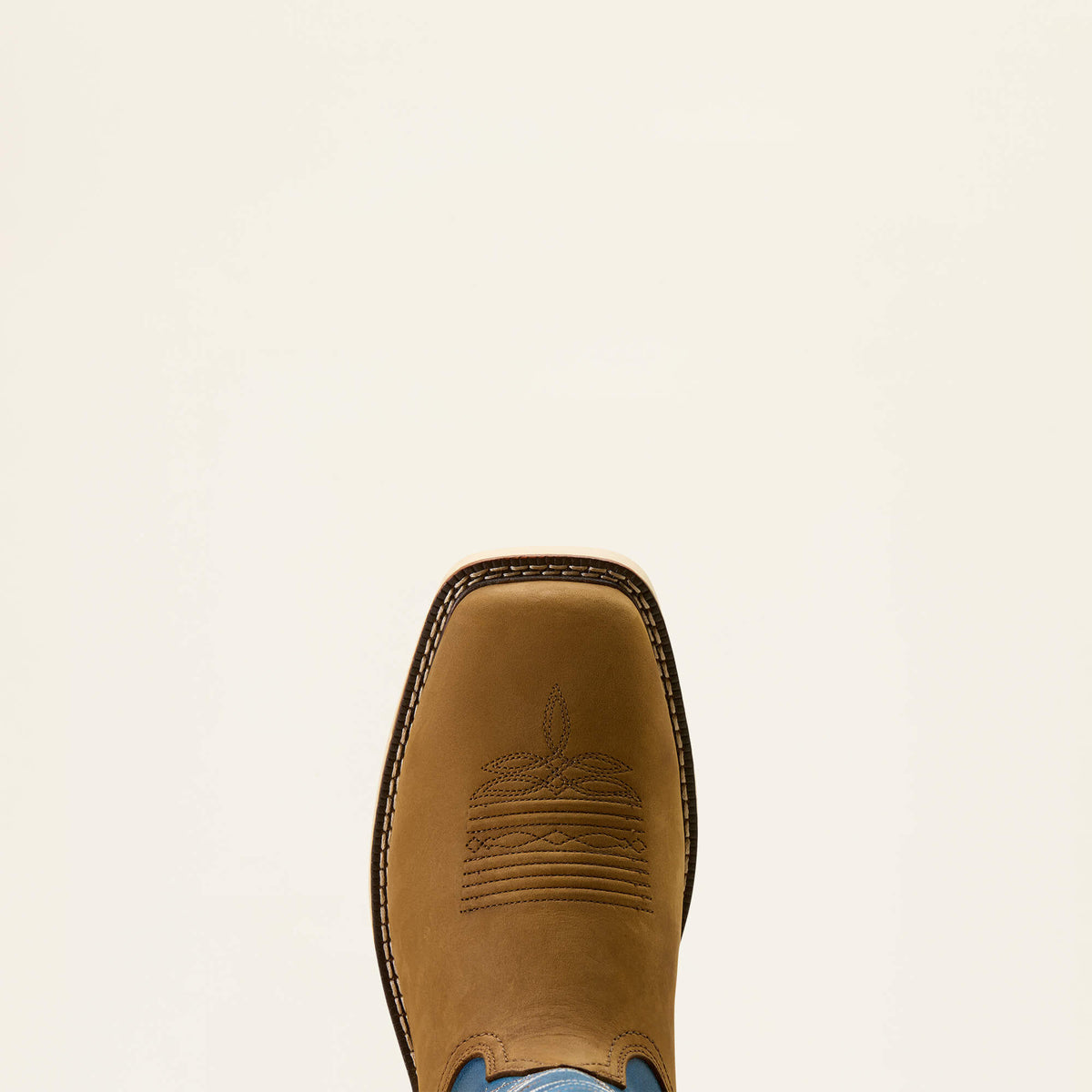 Ariat Activator Waterproof Wide Square Toe  Work Boot in Dusted Brown, toe view
