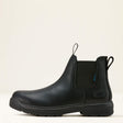 Ariat Turbo Chelsea Waterproof Work Boot in All Black, side view