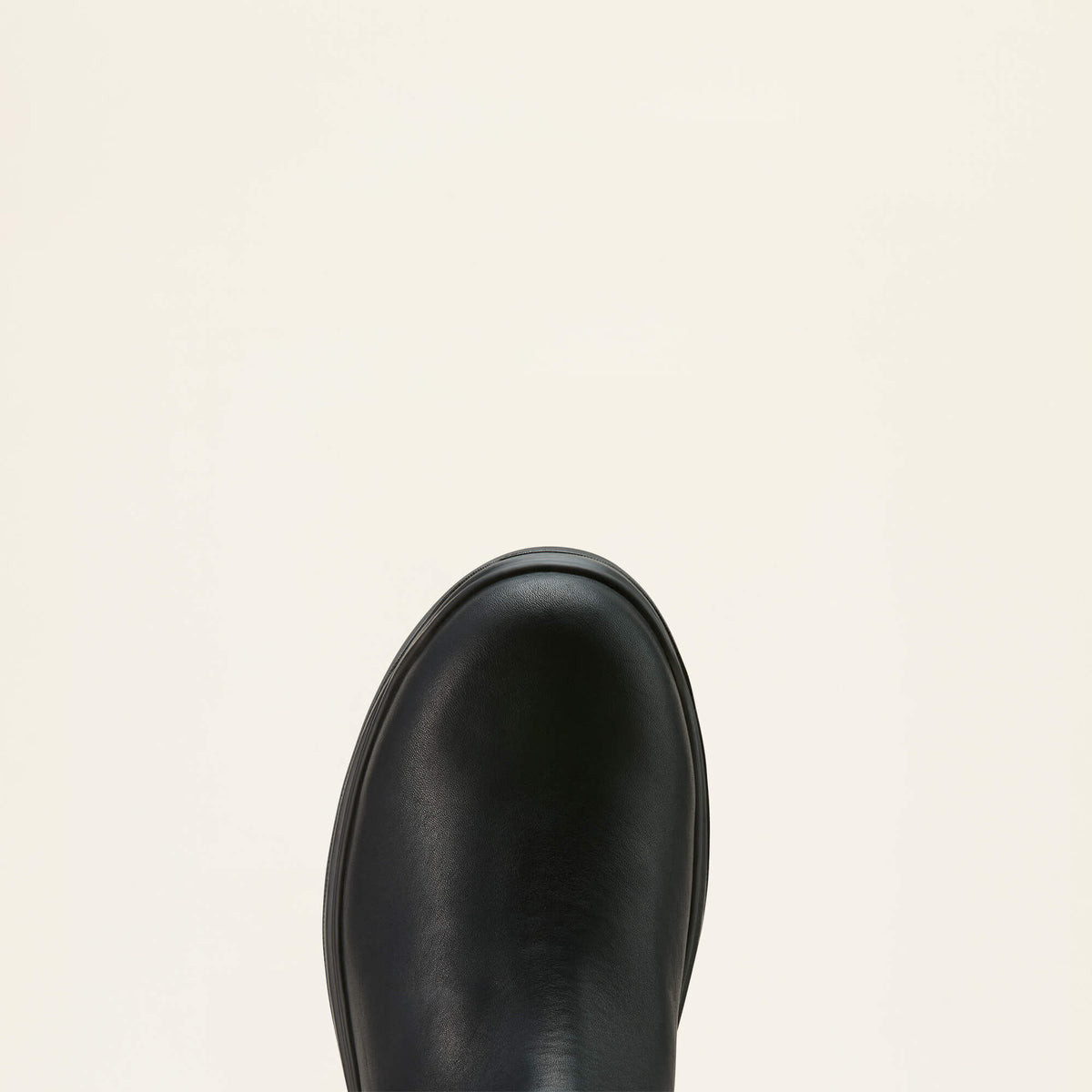 Ariat Turbo Chelsea Waterproof Work Boot in All Black, toe view