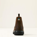 Ariat Turbo Chelsea CSA Waterproof Carbon Toe Work Boot in Rich Brown, heel view
