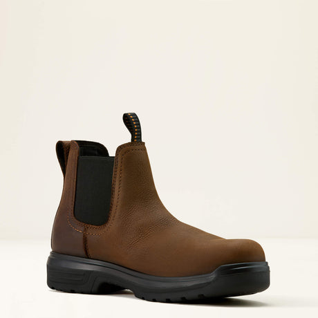 Ariat Turbo Chelsea CSA Waterproof Carbon Toe Work Boot in Rich Brown, medial view