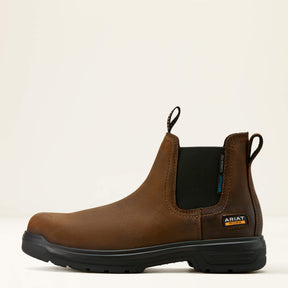 Ariat Turbo Chelsea CSA Waterproof Carbon Toe Work Boot in Rich Brown, side view