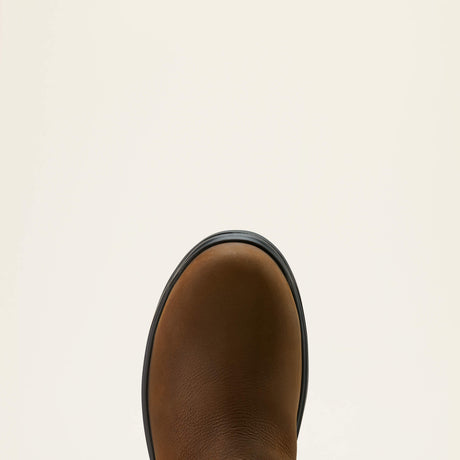 Ariat Turbo Chelsea CSA Waterproof Carbon Toe Work Boot in Rich Brown, toe view