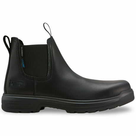 Ariat Turbo Chelsea CSA Waterproof Carbon Toe Work Boot in All Black, side view