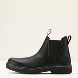 Ariat Turbo Chelsea CSA Waterproof Carbon Toe Work Boot in All Black, side view