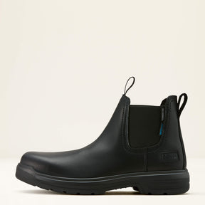 Ariat Turbo Chelsea CSA Waterproof Carbon Toe Work Boot in All Black, side view