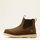 Ariat Rebar Wedge Chelsea Waterproof Work Boot in Distressed Brown, side view