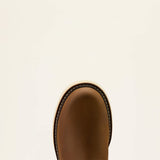 Ariat Rebar Wedge Chelsea Waterproof Work Boot in Distressed Brown, toe view