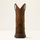 Ariat Activator  VentTEK Waterproof Wide Square Toe Steel Toe Work Boot in Dark Brown, heel view