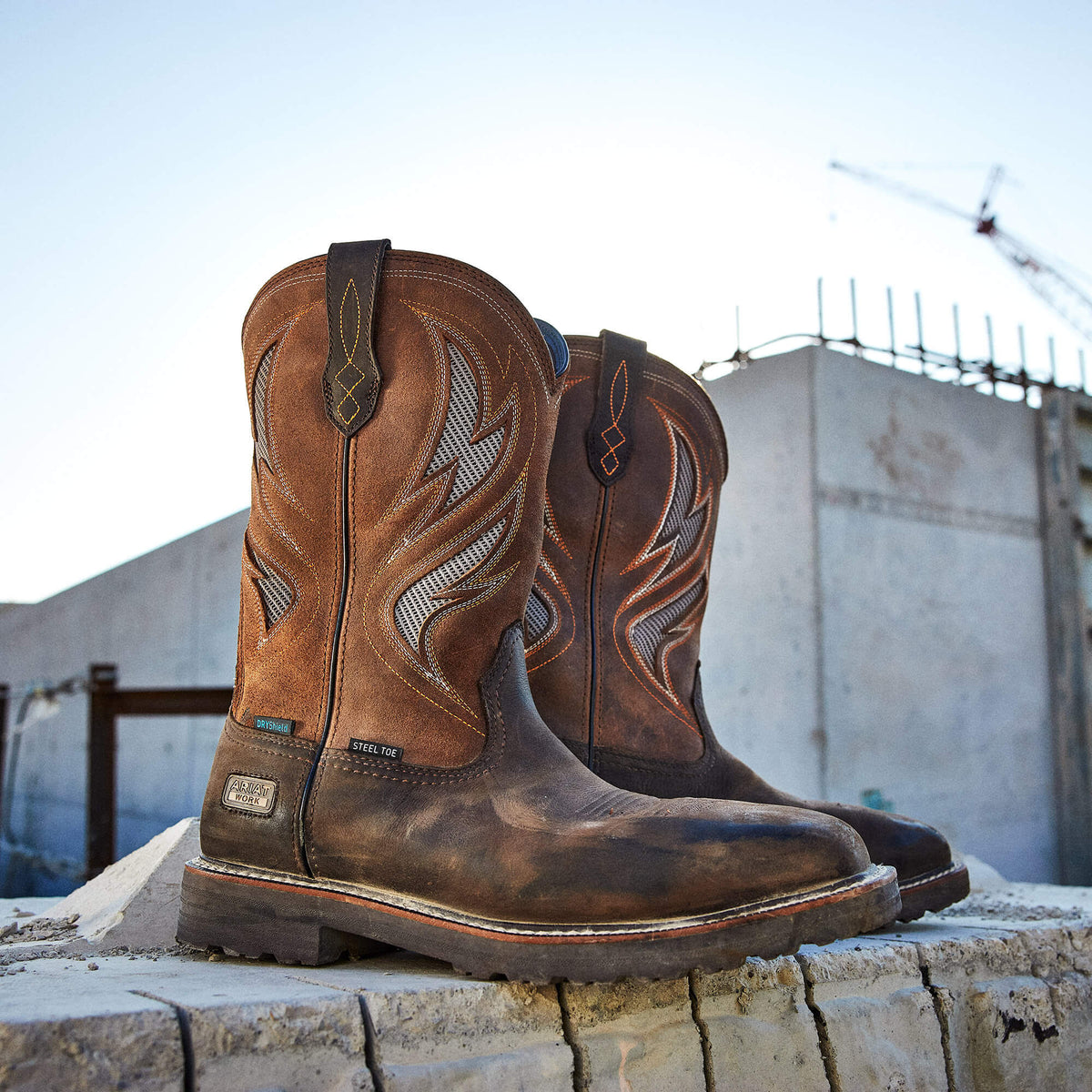 Ariat Activator  VentTEK Waterproof Wide Square Toe Steel Toe Work Boot in Dark Brown, additional view