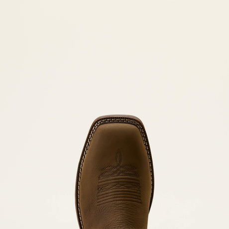 Ariat Activator VentTEK Waterproof Wide Square Toe  Work Boot in Dark Brown, toe view