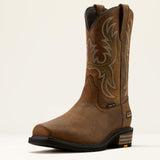 Ariat Ironside Square Toe Steel Toe Work Boot in Rye Brown, three-quarter front view