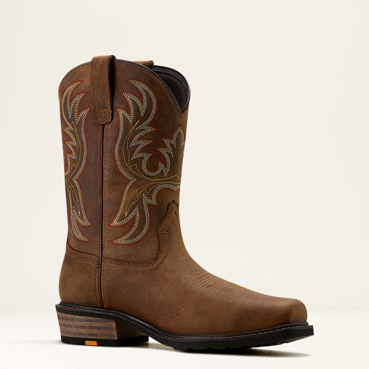 Ariat Ironside Square Toe Steel Toe Work Boot in Rye Brown, medial view