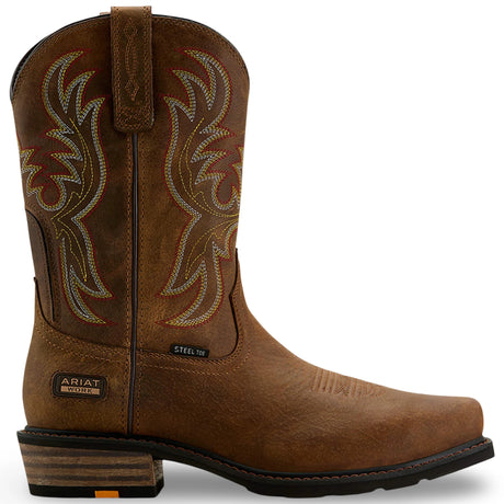 Ariat Ironside Square Toe Steel Toe Work Boot in Rye Brown, side view