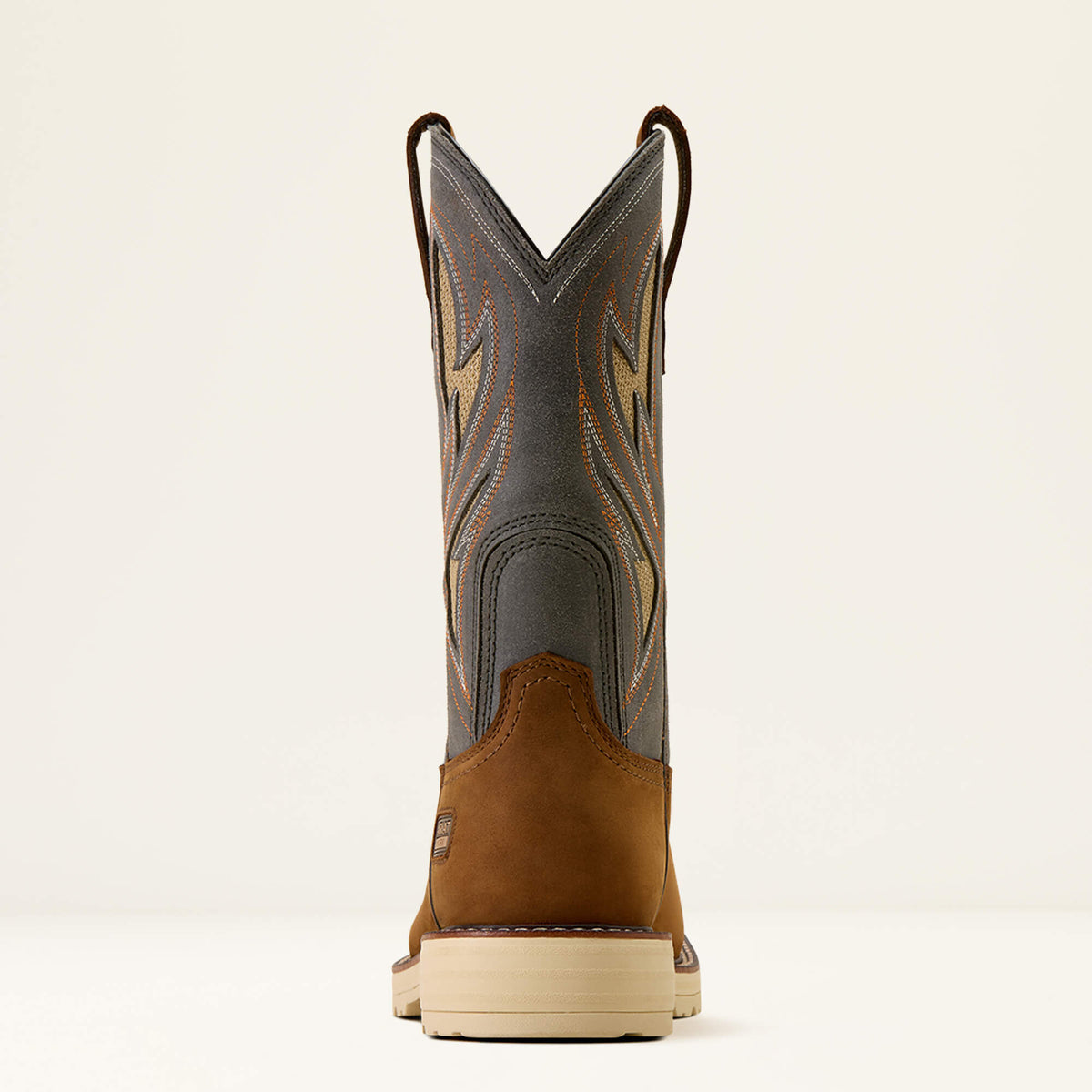 Ariat Activator VentTEK Wide Square Toe Steel Toe Work Boot in Alamo Brown, heel view