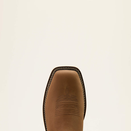 Ariat Activator VentTEK Wide Square Toe Steel Toe Work Boot in Alamo Brown, toe view