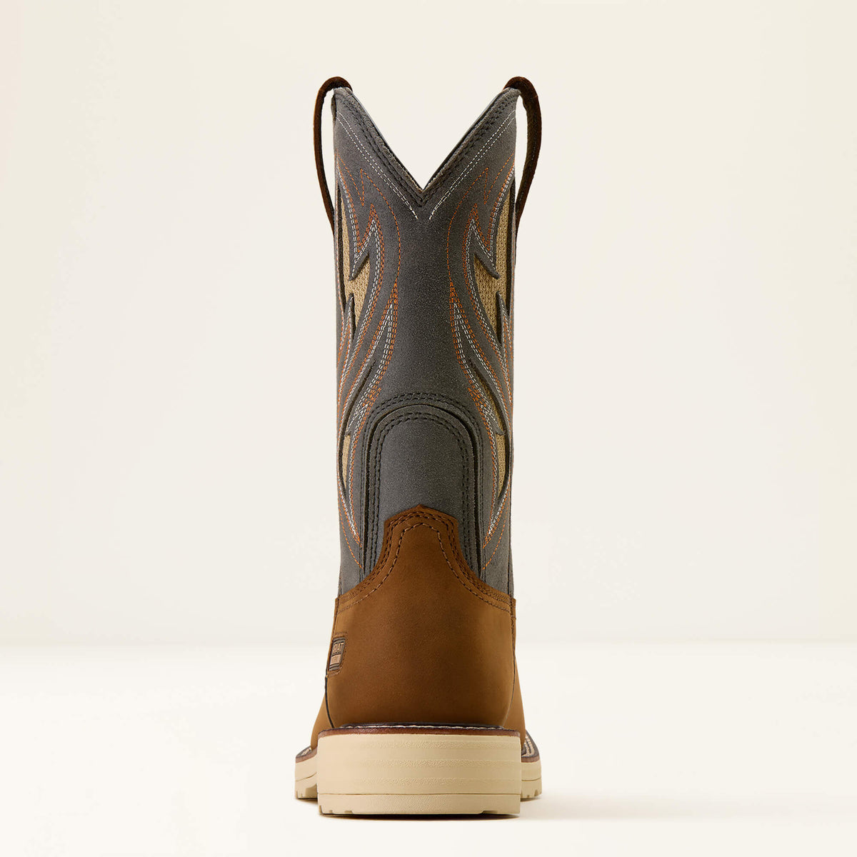 Ariat Activator VentTEK Wide Square Toe  Work Boot in Alamo Brown, heel view