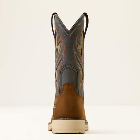Ariat Activator VentTEK Wide Square Toe  Work Boot in Alamo Brown, heel view