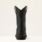 Ariat Sierra Waterproof Steel Toe Work Boot in Black, heel view