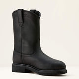 Ariat Sierra Waterproof Steel Toe Work Boot in Black, medial view