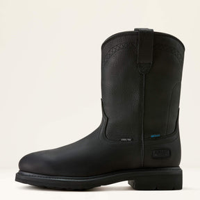 Ariat Sierra Waterproof Steel Toe Work Boot in Black, side view