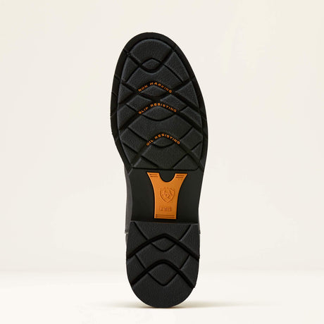 Ariat Sierra Waterproof Steel Toe Work Boot in Black, sole view