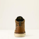 Ariat Rebar Lift Chukka MetGuard Composite Toe Work Boot in Distressed Brown, heel view