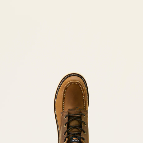 Ariat Rebar Lift Chukka MetGuard Composite Toe Work Boot in Distressed Brown, toe view