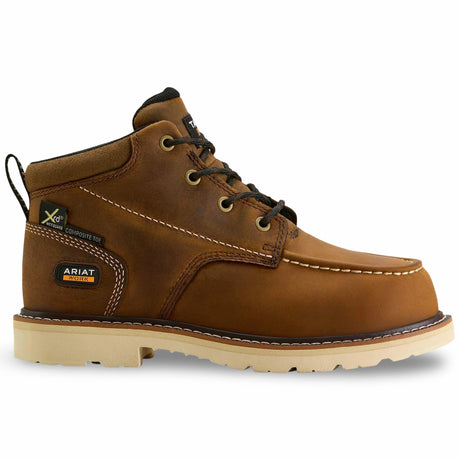 Ariat Rebar Lift Chukka MetGuard Composite Toe Work Boot in Distressed Brown, side view