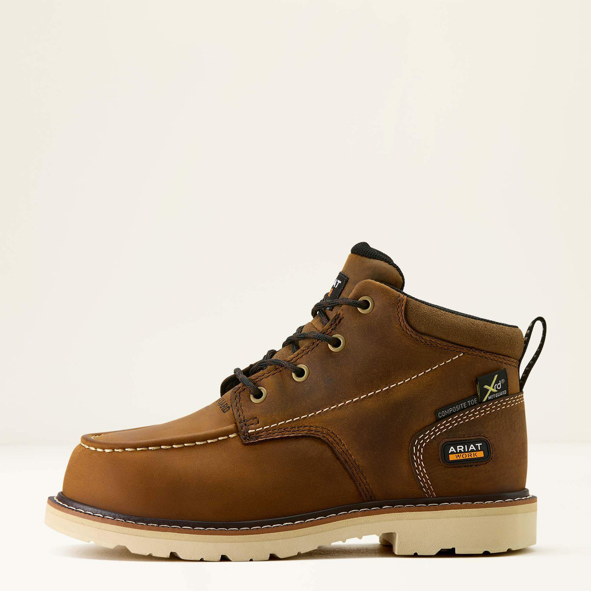 Ariat Rebar Lift Chukka MetGuard Composite Toe Work Boot in Distressed Brown, side view
