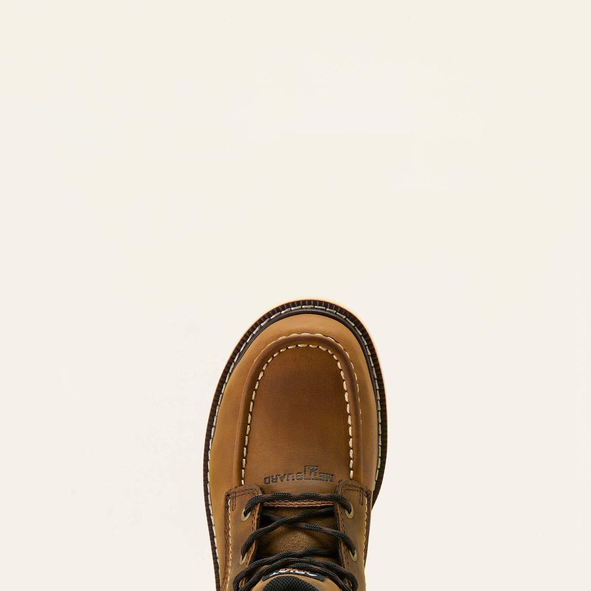 Ariat Rebar Lift Chukka MetGuard Composite Toe Work Boot in Distressed Brown, toe view