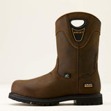 Ariat Longview Shock Shield MetGuard Waterproof Composite Toe Work Boot in Oily Distressed Brown, side view