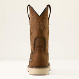 Ariat Activator Argo Waterproof Round Toe  Work Boot in Distressed Brown, heel view