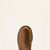 Ariat Activator Argo Waterproof Round Toe  Work Boot in Distressed Brown, toe view