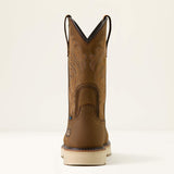 Ariat Activator Argo Waterproof Round Toe Composite Toe Work Boot in Distressed Brown, heel view